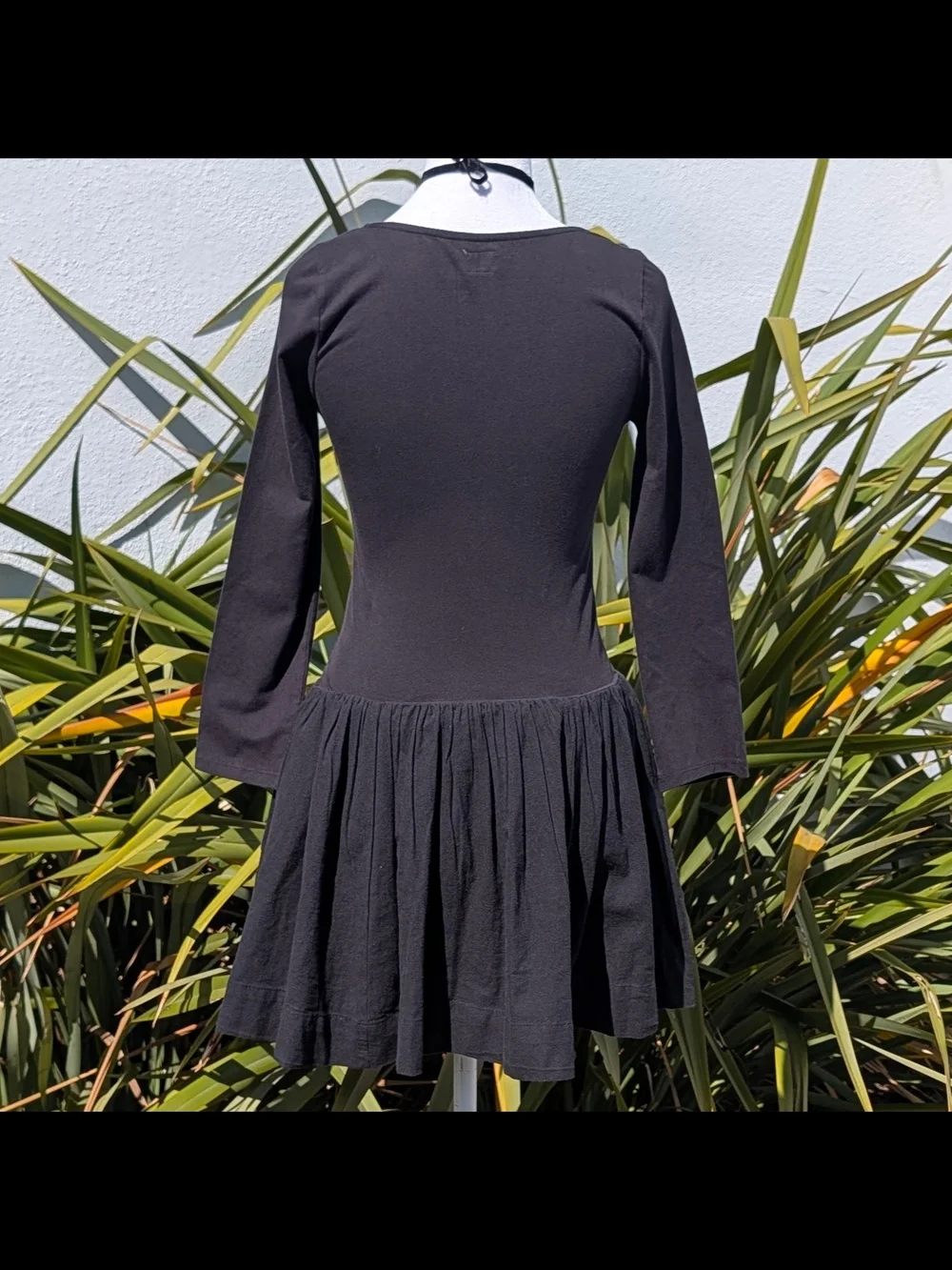 NWT Free-est By Free People Onda Drop-Waist Long-Sleeve Black Mini Dress Medium